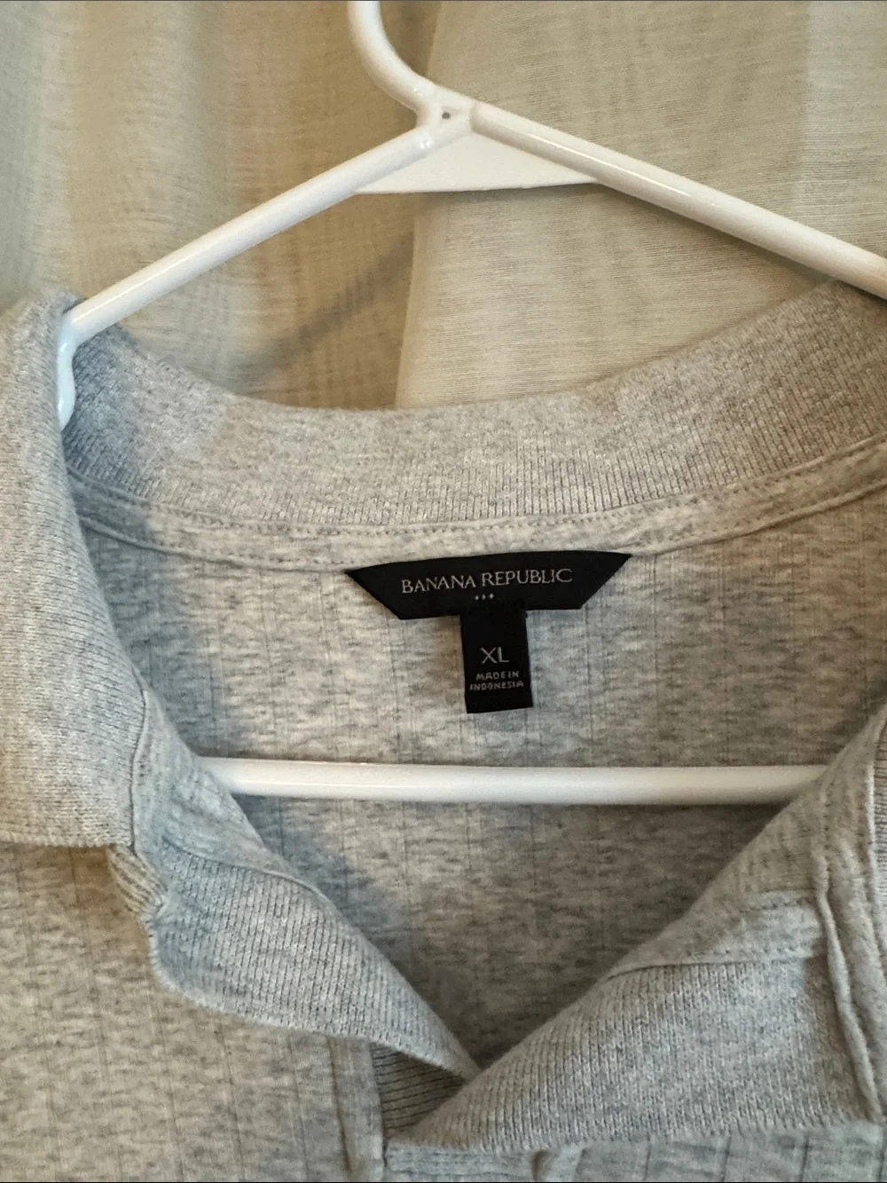 Banana Republic Light Gray Textured Polo